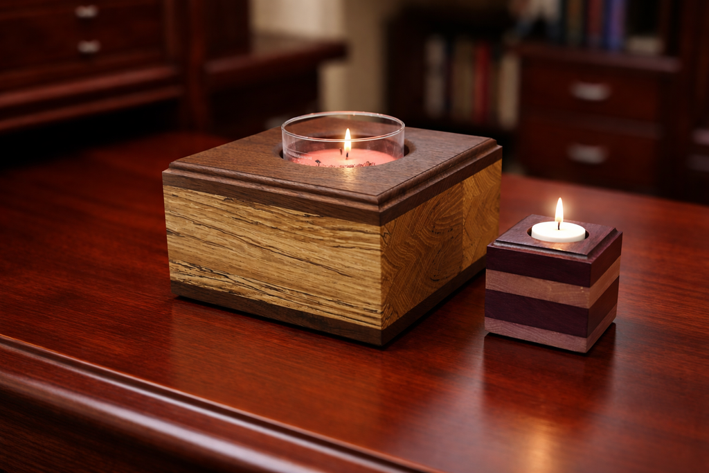 Solid Wood Large Handcrafted Candle Votive – Statement Piece