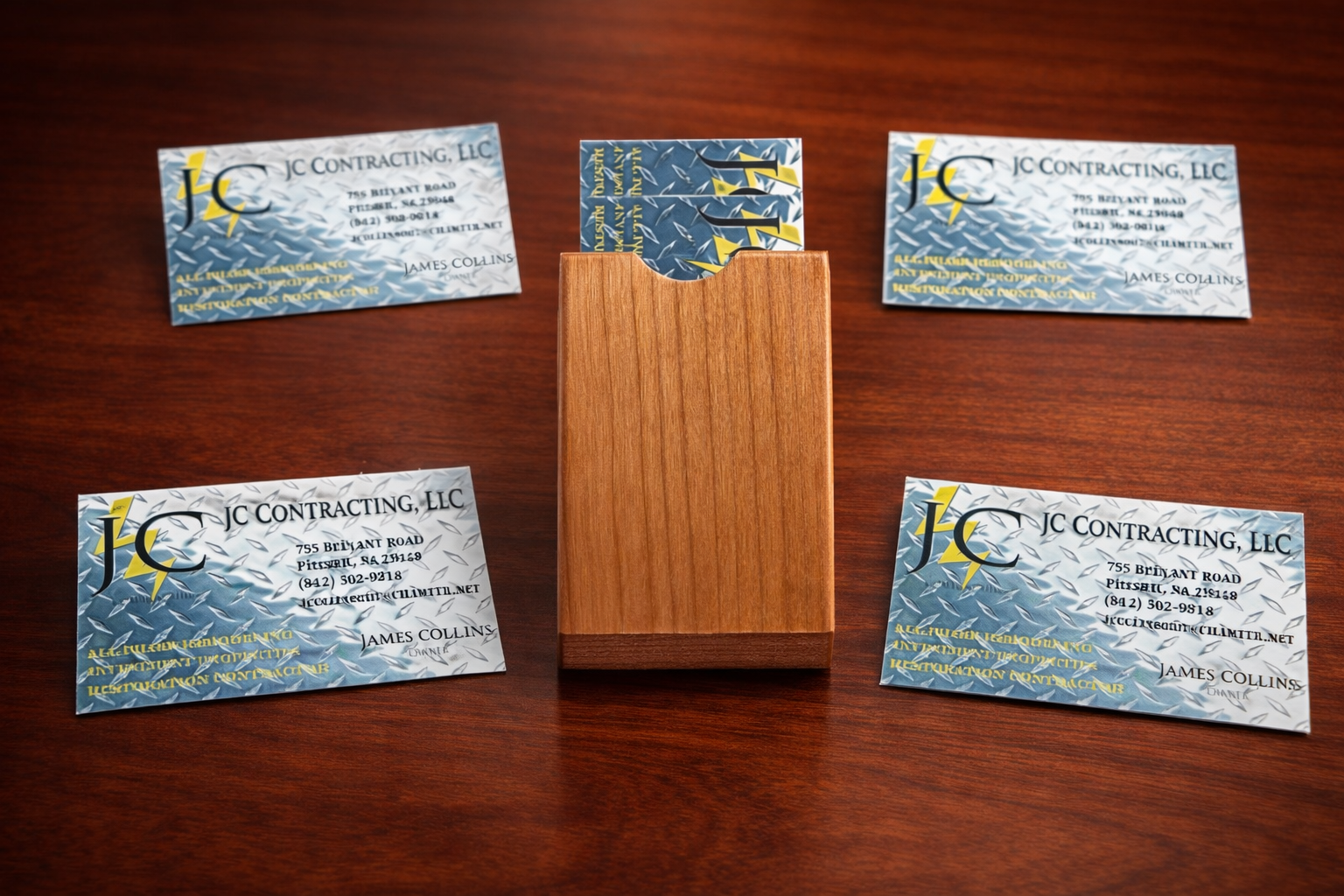 Handcrafted Wooden Business Card Holder Starting at $25 | +$5 Custom Engraving
