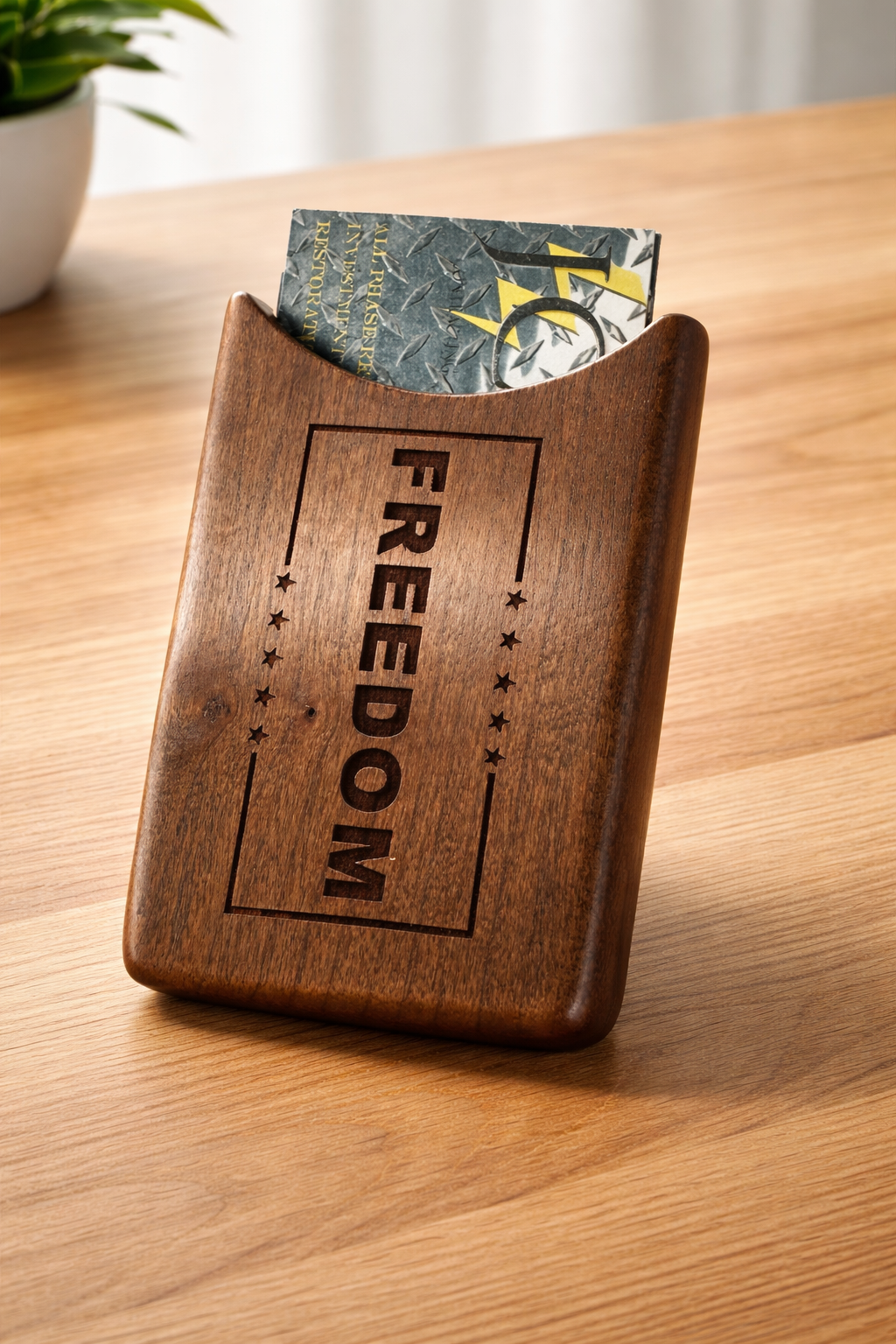 Handcrafted Wooden Business Card Holder Starting at $25 | +$5 Custom Engraving