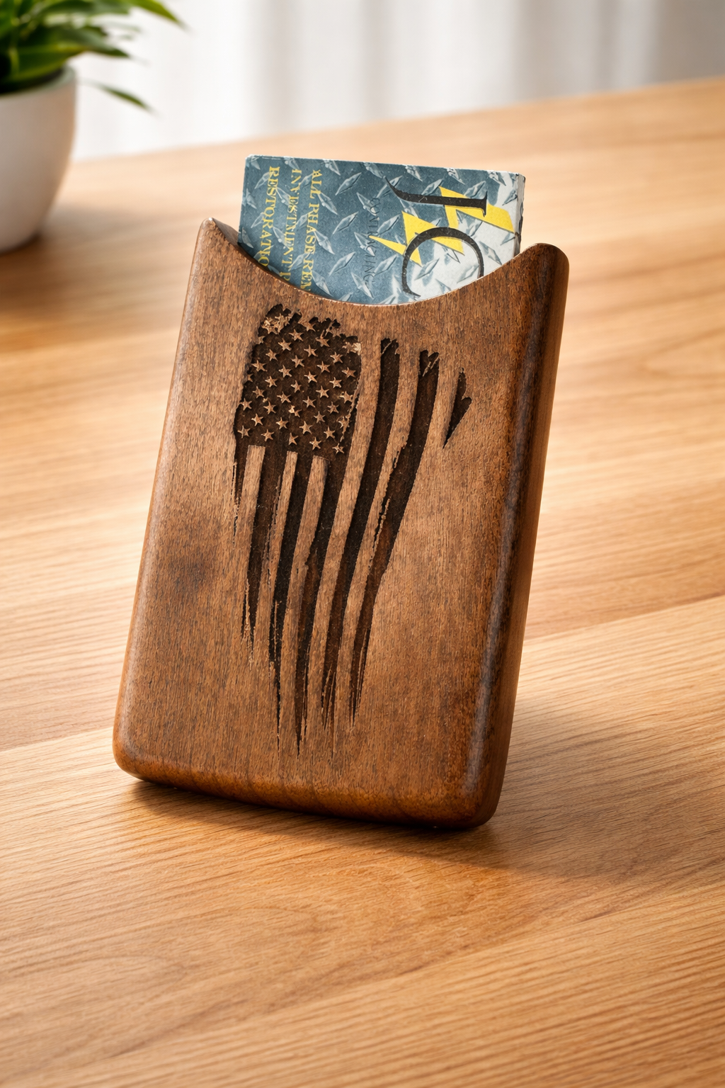Handcrafted Wooden Business Card Holder Starting at $25 | +$5 Custom Engraving