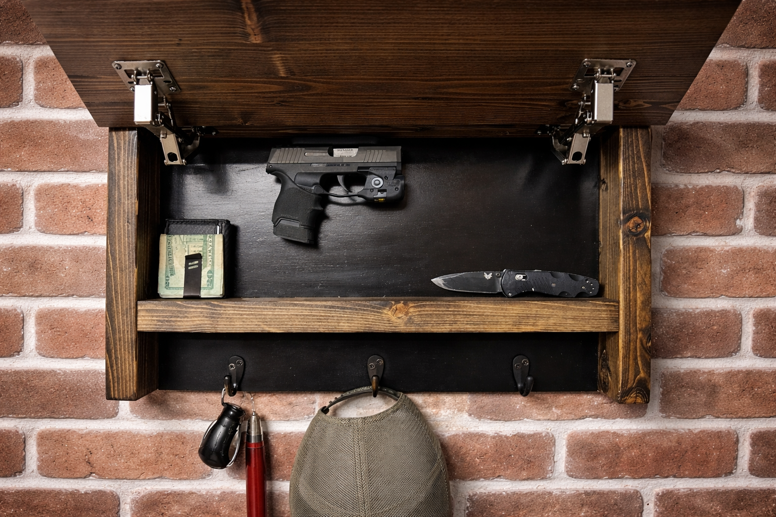 Hidden Gun Storage Shelf – Rustic Freedom Edition